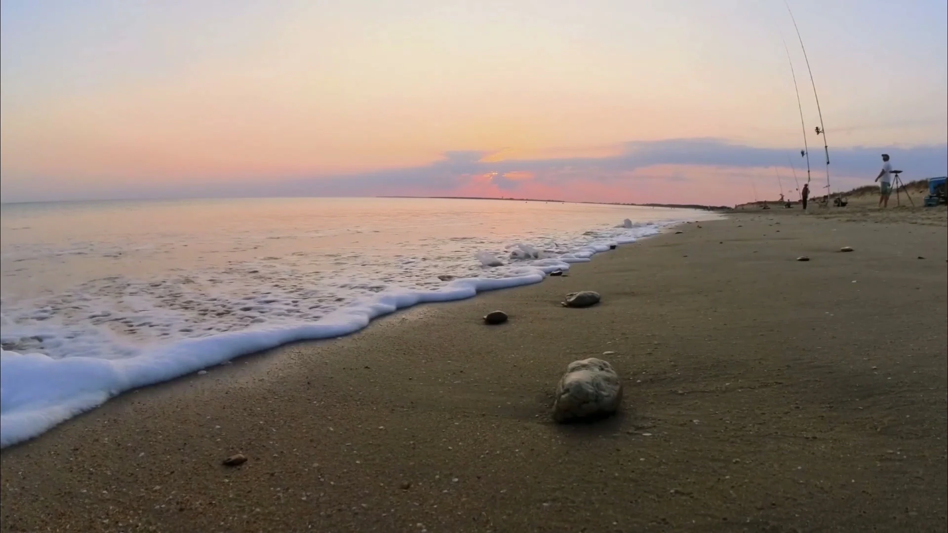La lumière du soir sur la plage